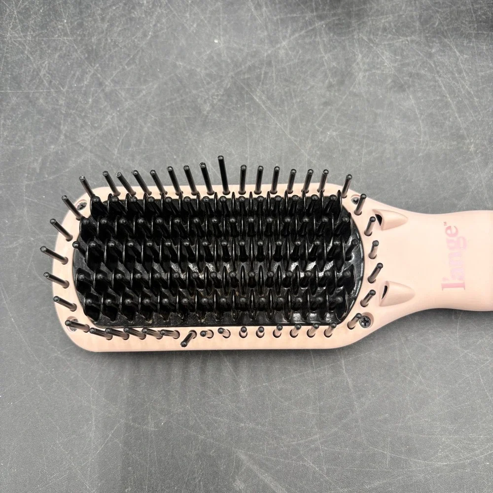 L'ange Le Vite Hair Straightening Brush Blush Pink Ceramic Heated Smoothing Tool